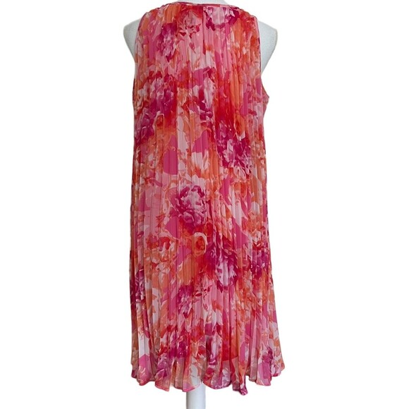 Vince Camuto Dress Women’s Size 8 Pink Floral Chiffon Semi Formal Sleeveless‎ - Picture 4 of 8